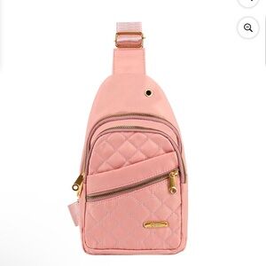 Sling backpack crossbody. Water Resistant nylon. EUC. Lightweight quilted